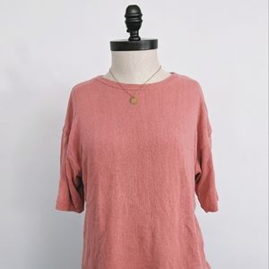 Vintage Coral Silk Noil Tee